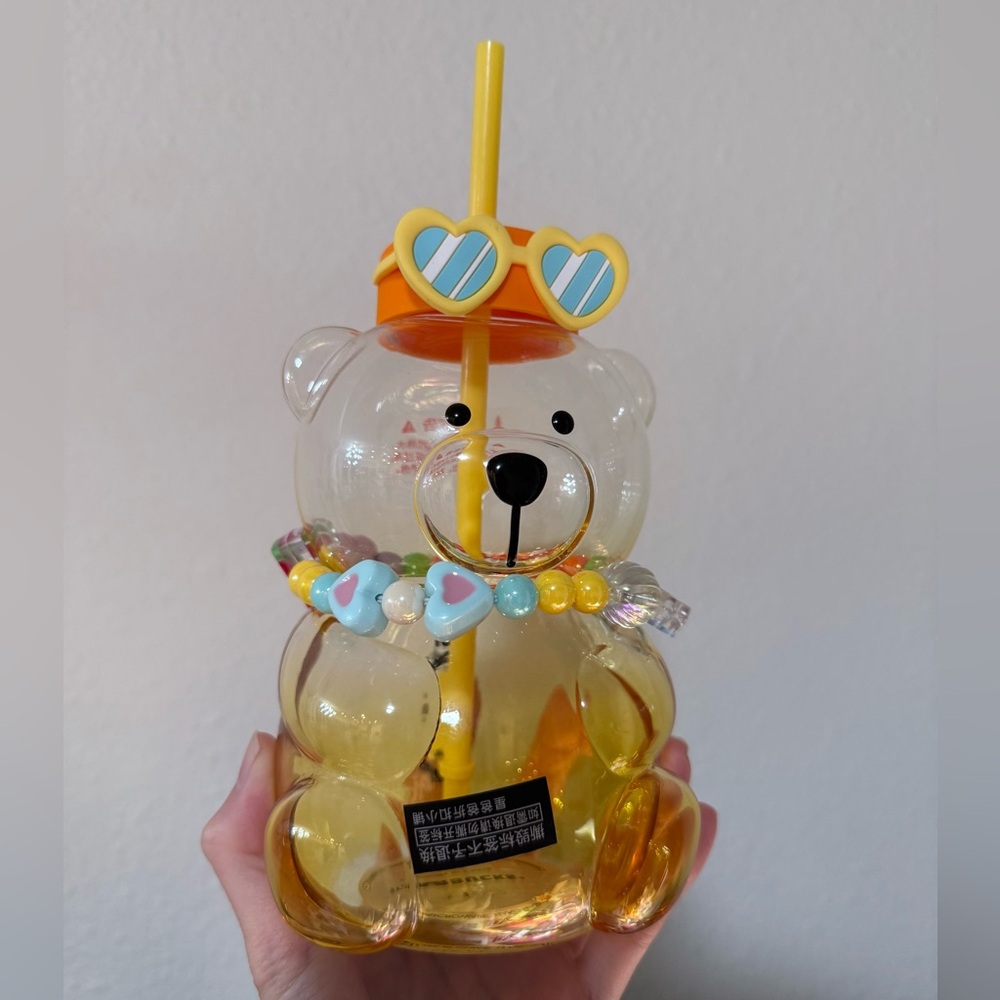 Starbucks Holiday Tropical Style Bear Glass Cup